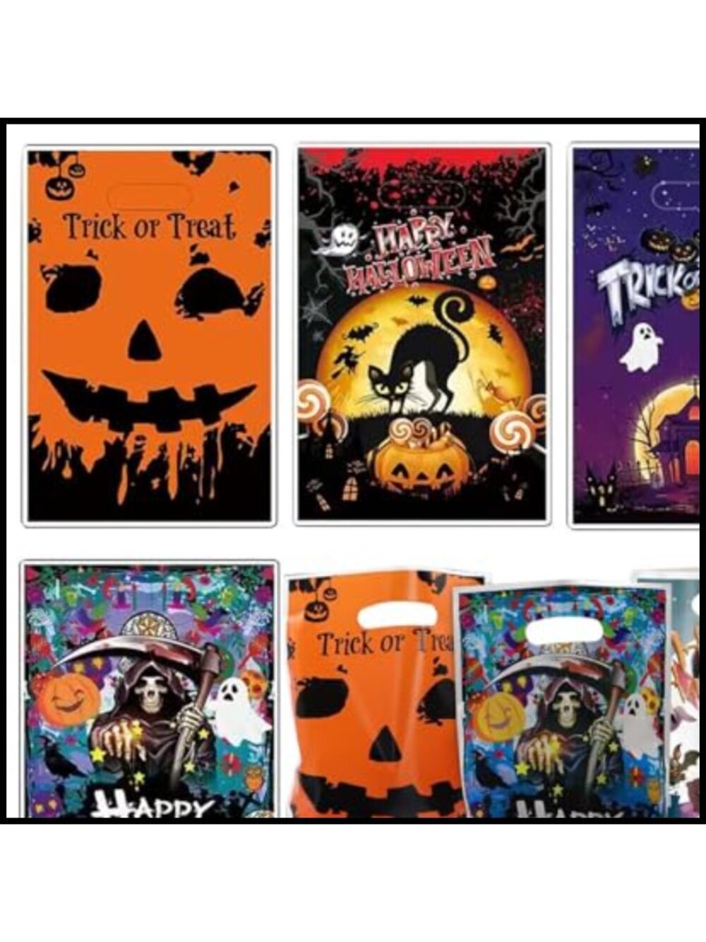 50 Pcs Halloween Treat Bags Reusable Candy Bags for Trick or Treat Party
